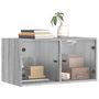 Voir la diapositive 4 : VIDAXL Armoires murales portes vitrees 2 pcs sonoma gris 68,5x37x35 cm