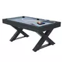 CONCEPT USINE Table multi-jeux en bois noir ping-pong et billard TEXAS