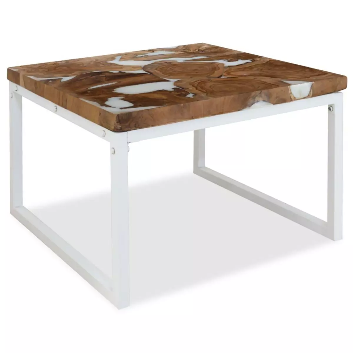 VIDAXL Table basse Teck Resine 60 x 60 x 40 cm