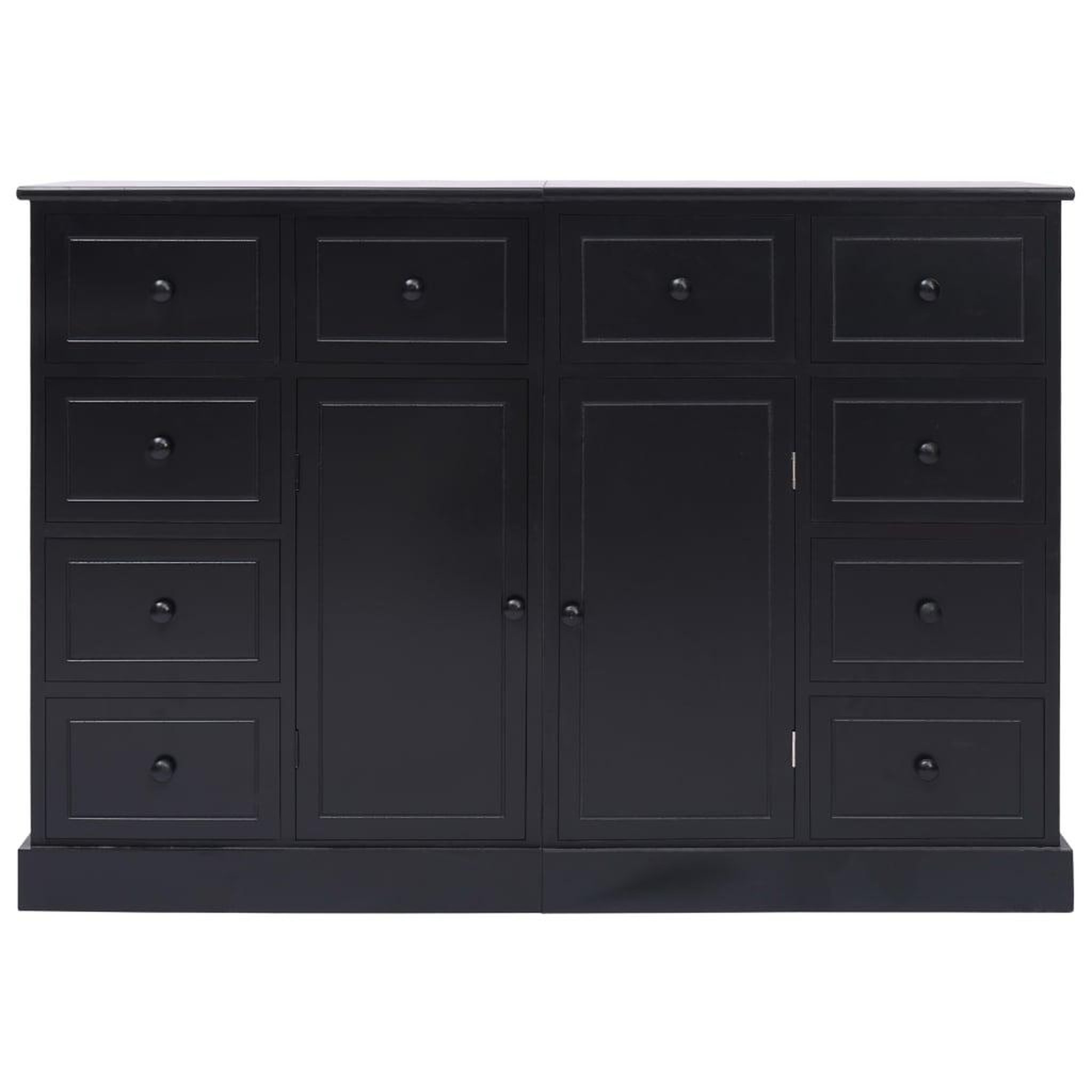 Voir la diapositive 2 : VIDAXL Buffet avec 10 tiroirs Noir 113x30x79 cm Bois