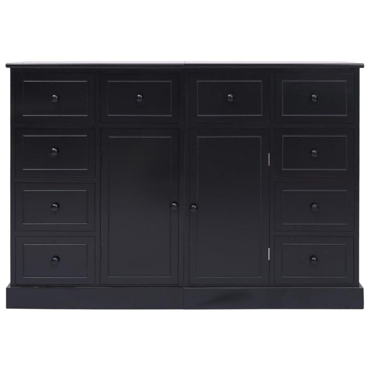 VIDAXL Buffet avec 10 tiroirs Noir 113x30x79 cm Bois