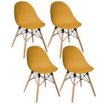 TOILINUX Lot de 4 Chaises Ezra en Polypropylène. Coloris disponibles : Gris