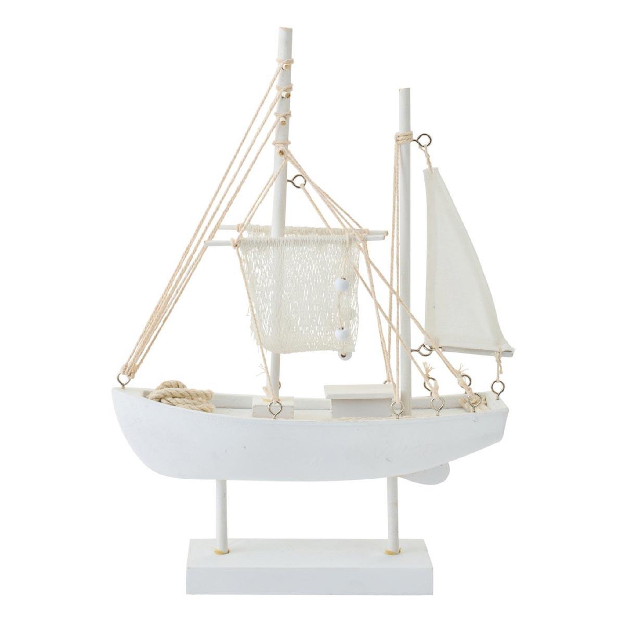 J-LINE Bateau déco à voiles  regatta  41cm blanc