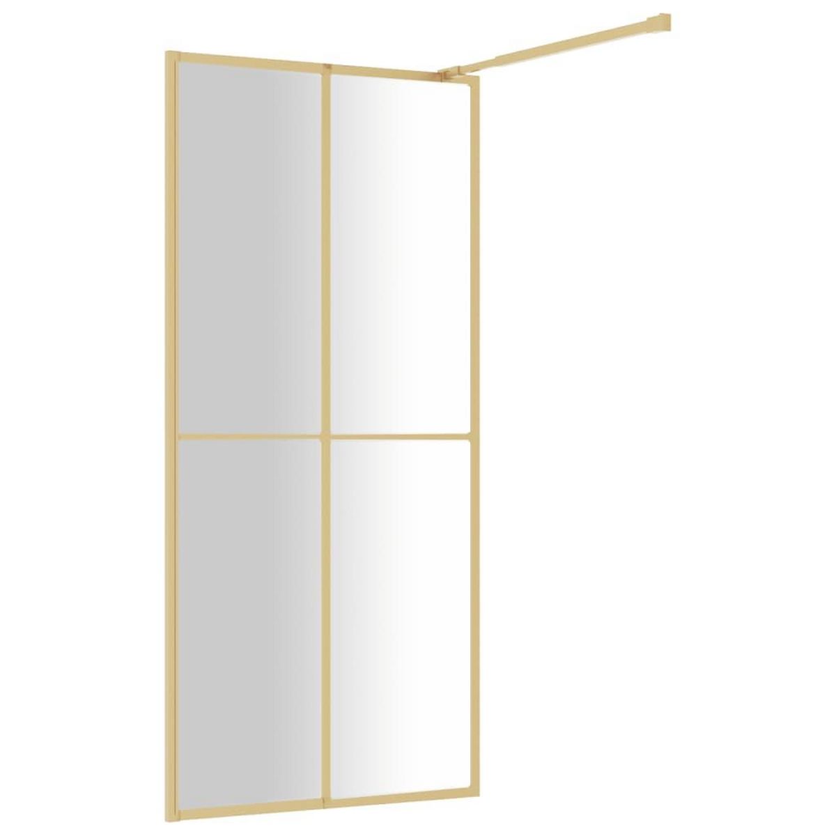 VIDAXL Paroi de douche avec verre ESG transparent dore 90x195 cm