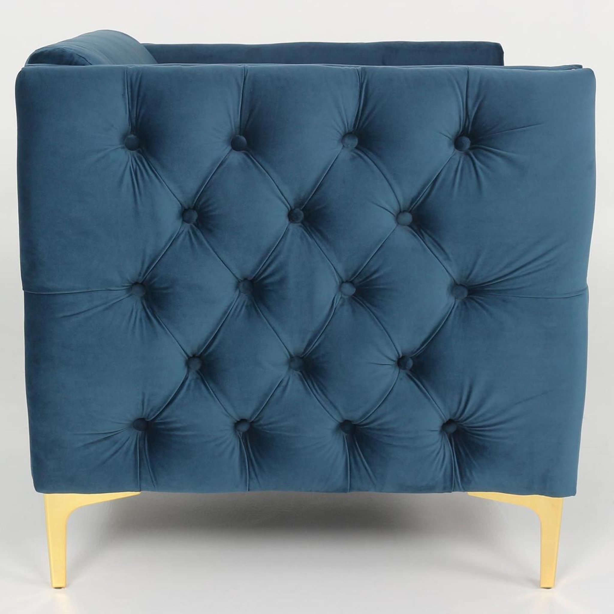 Voir la diapositive 3 : Paris Prix Fauteuil design en velours  suez  83cm bleu
