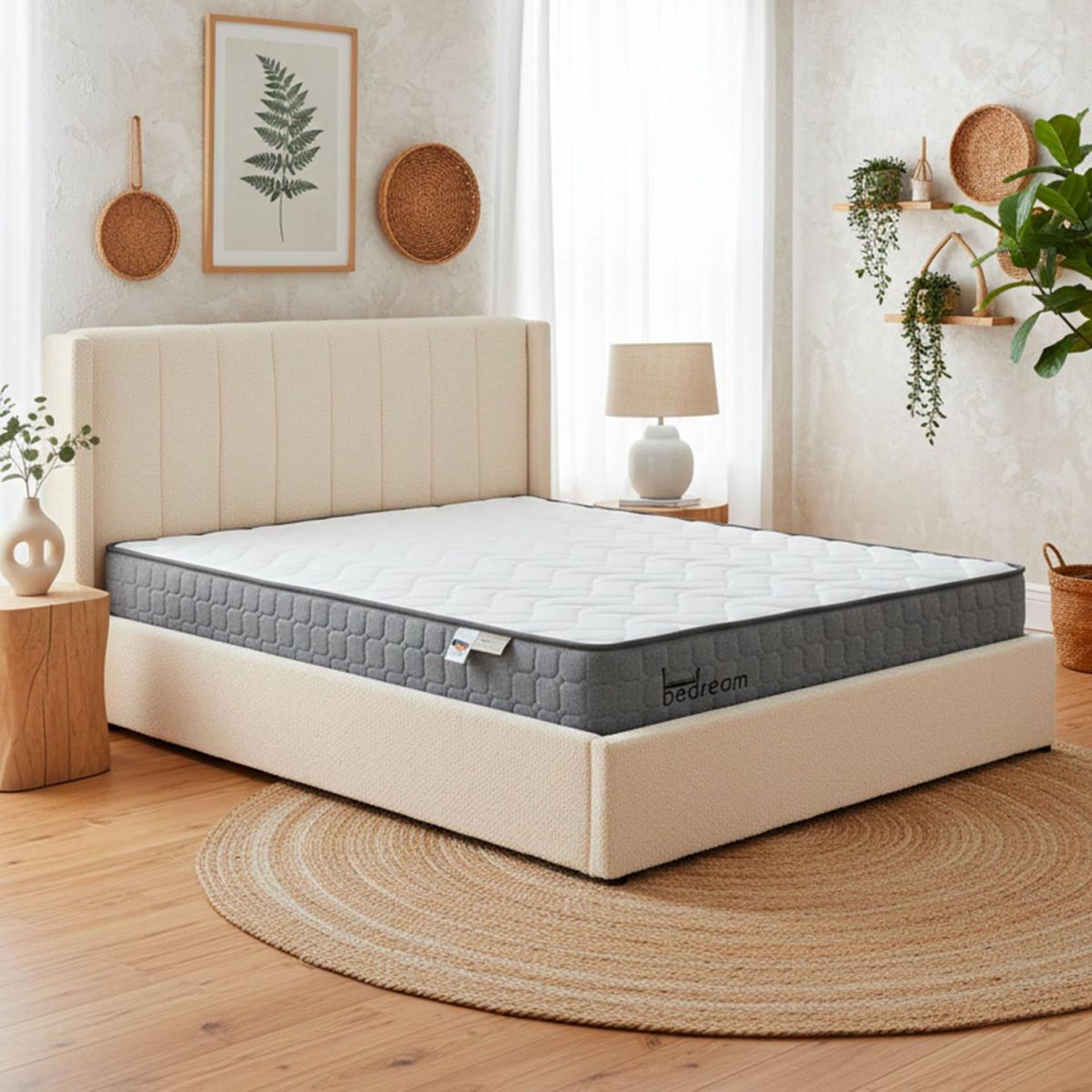 Voir la diapositive 6 : Paris Prix Pack lit coffre bouclette & matelas  maggie & goodream  180x200cm crème