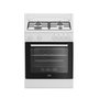 Voir la diapositive 1 : Beko Cuisinière gaz 64l 4 feux blanc - FBG62121WD