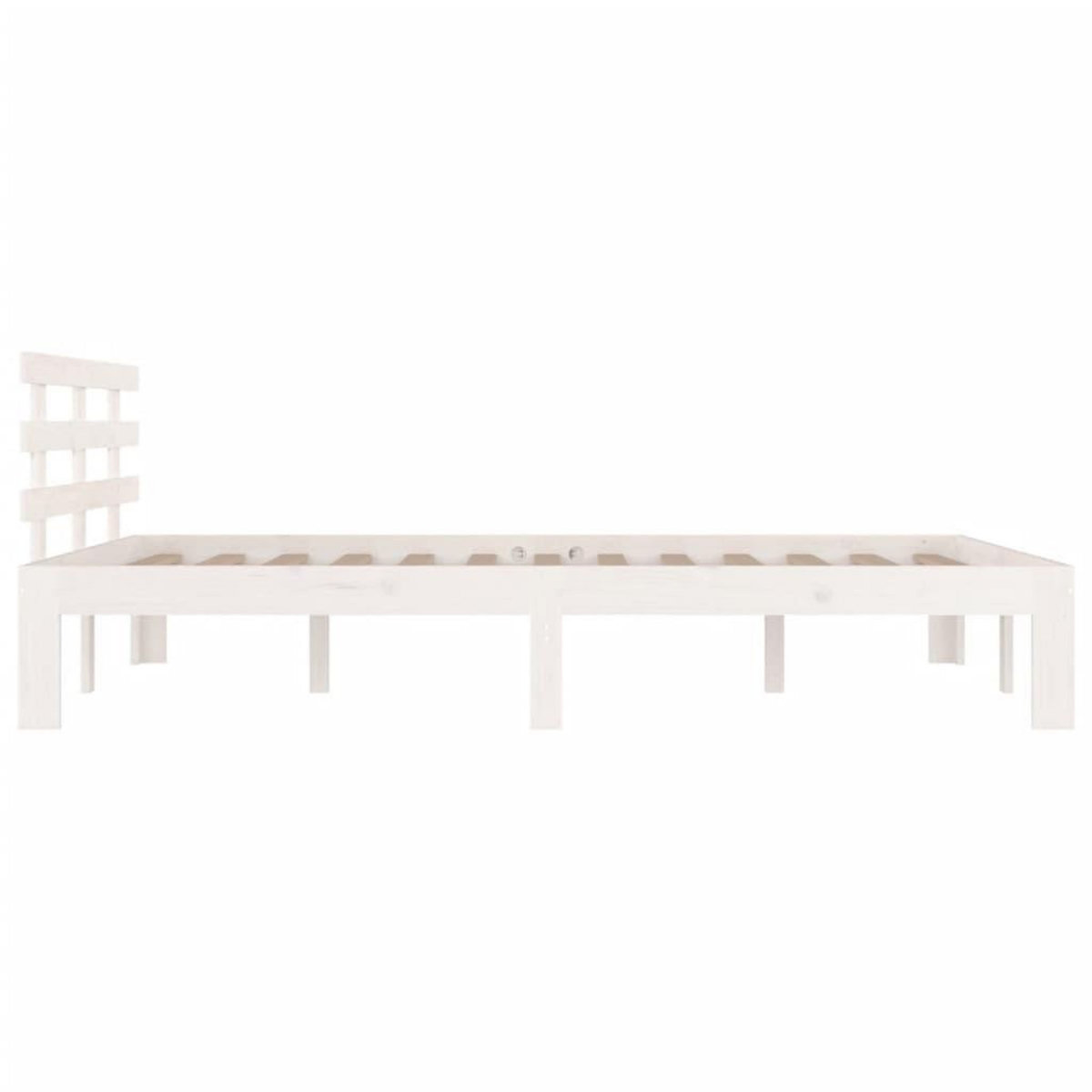 VIDAXL Cadre de lit sans matelas blanc bois massif 160x200 cm