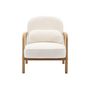 Voir la diapositive 6 : SWEEEK Fauteuil scandinave arrondi bois d'hévéa et tissu effet fausse fourrure