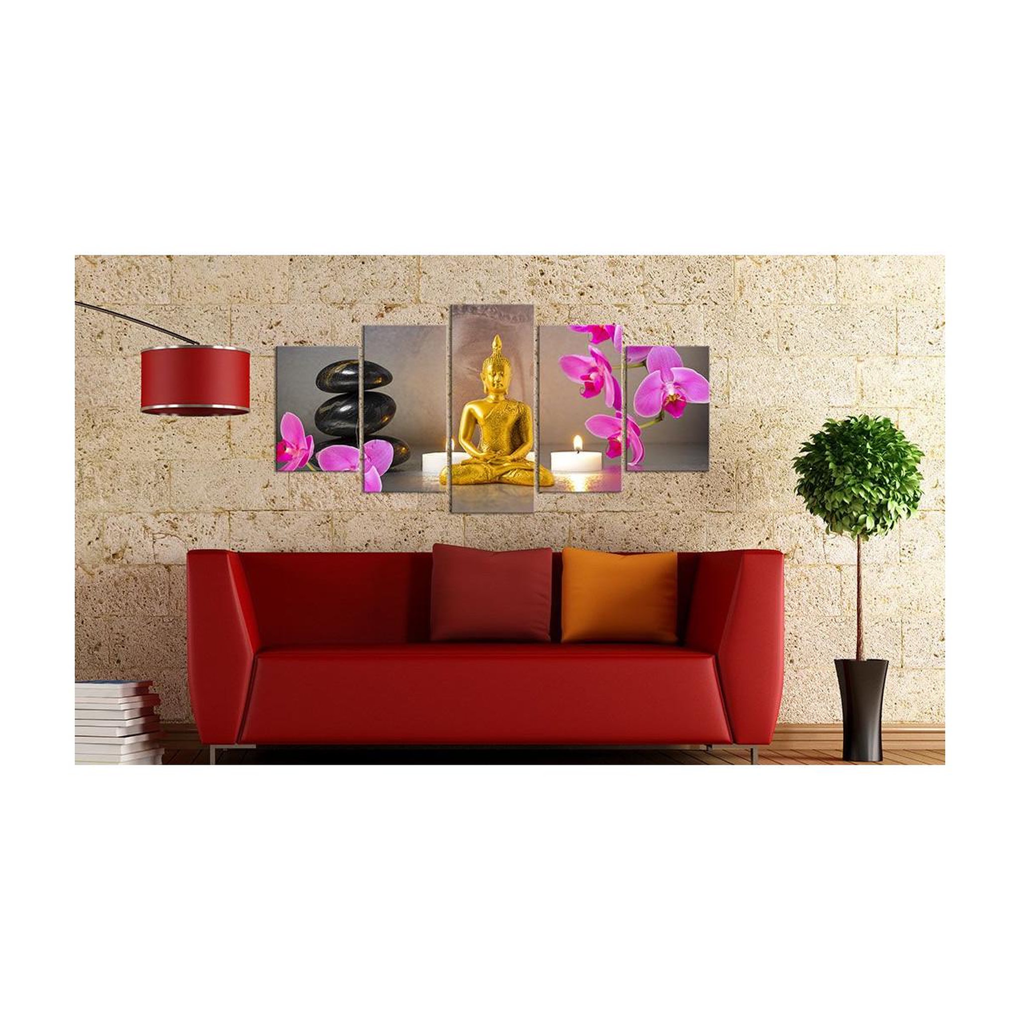 Voir la diapositive 2 : Paris Prix Tableau imprimé  golden buddha & orchids