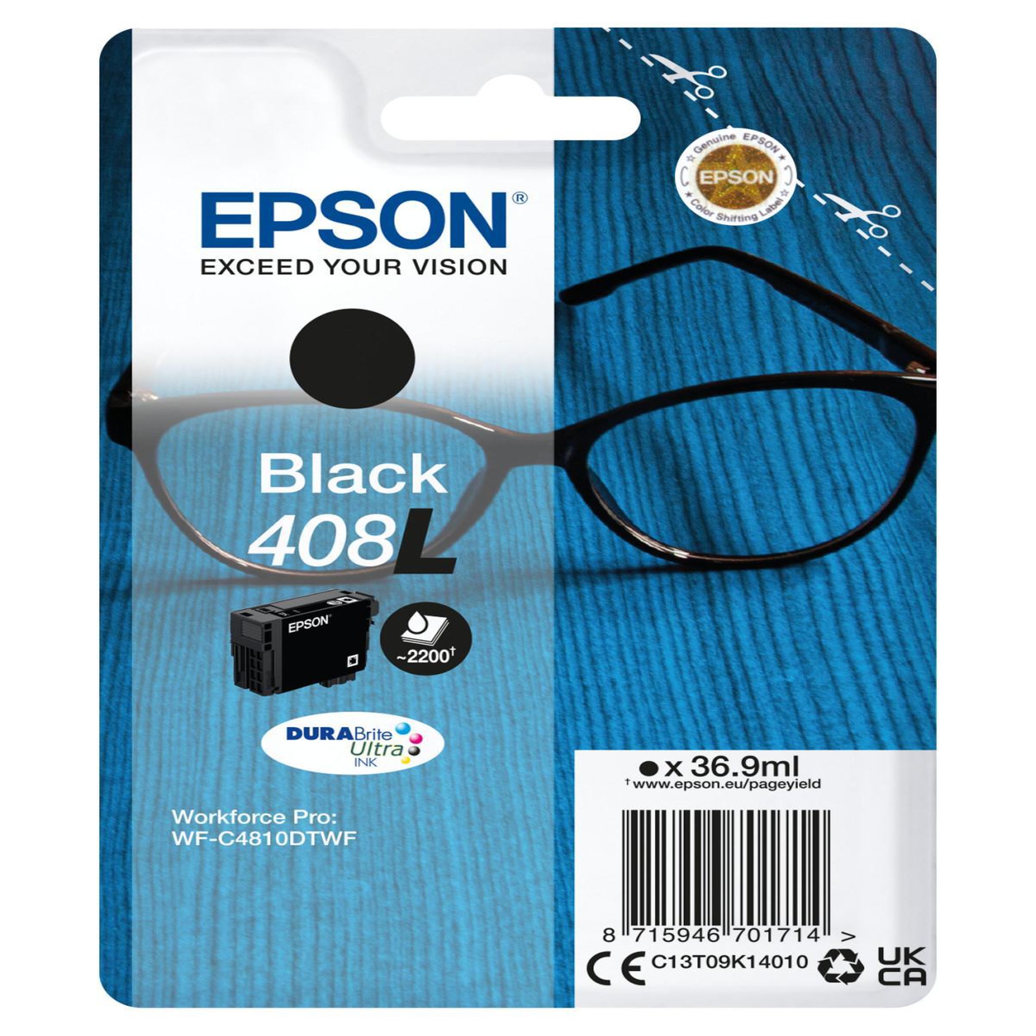Voir la diapositive 2 : Epson Cartouche d'encre Epson 408L - Noir - Capacité très élevée