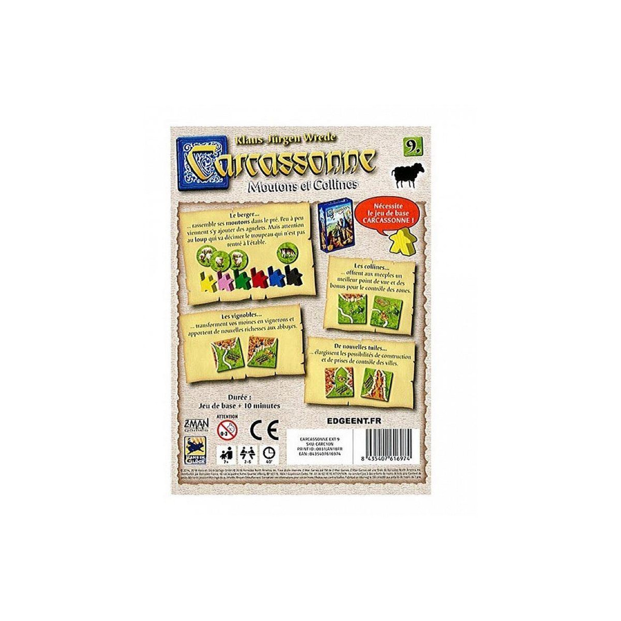 Voir la diapositive 2 : Asmodee Carcassonne extension moutons et collines