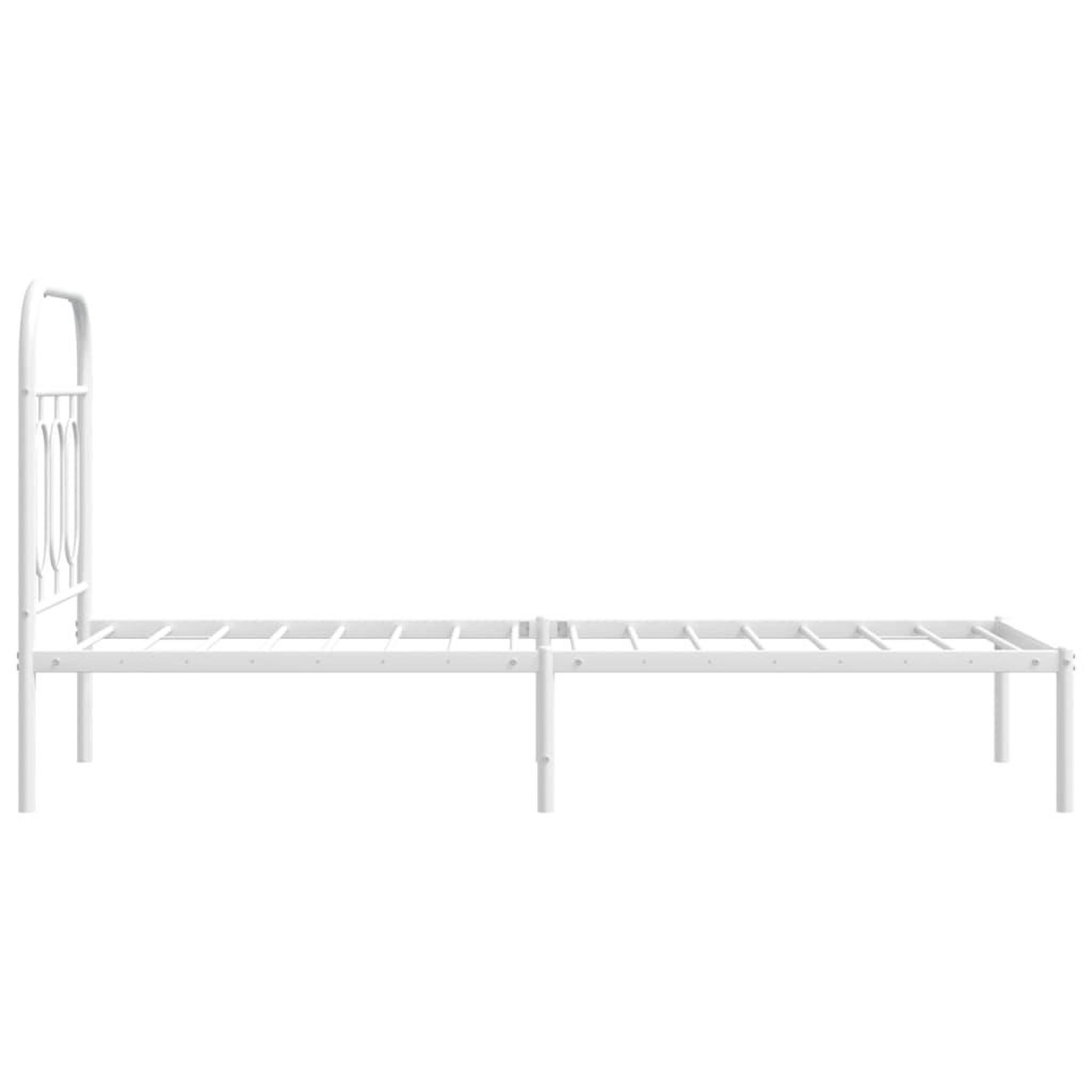 Voir la diapositive 5 : VIDAXL Cadre de lit metal sans matelas avec tete de lit blanc 75x190cm