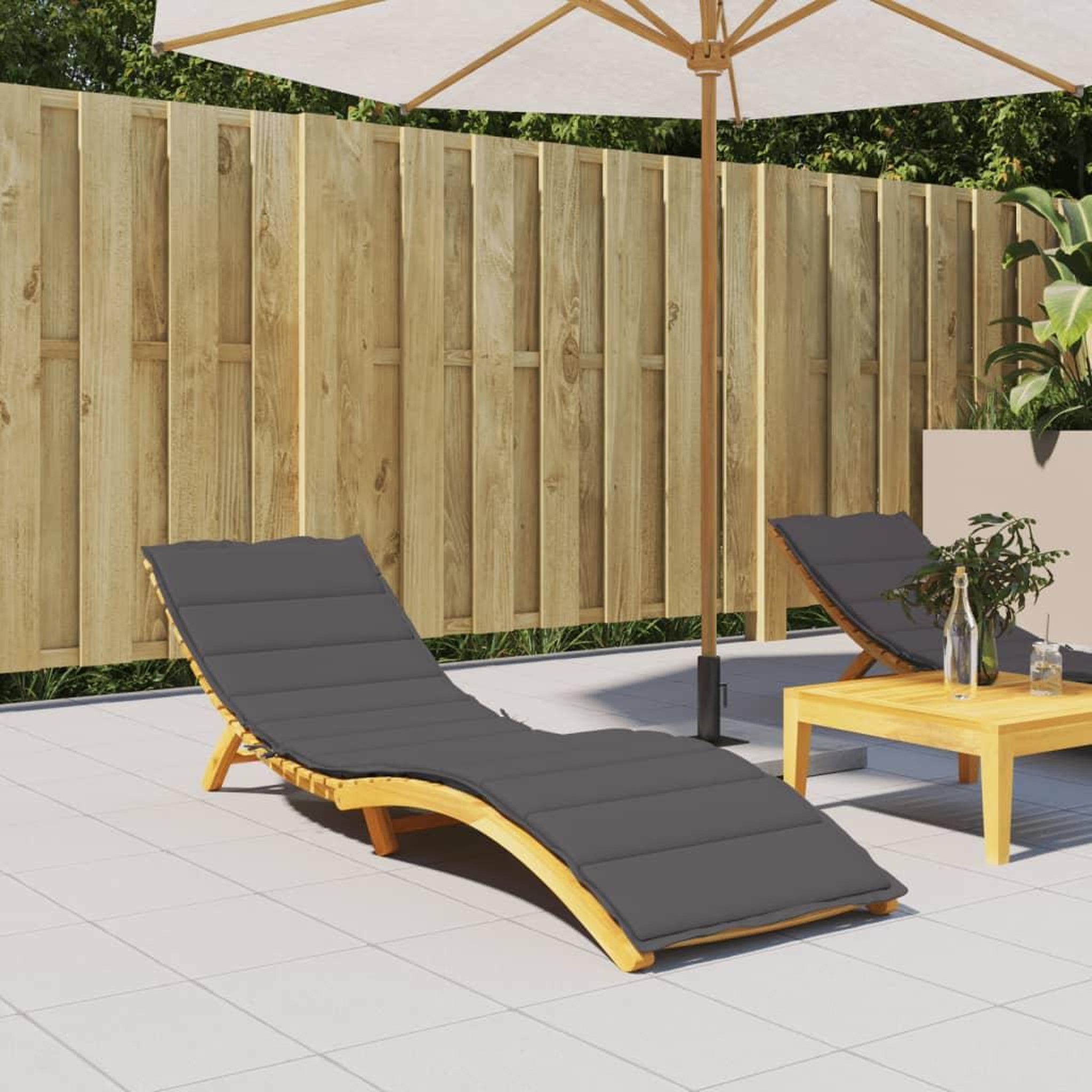Voir la diapositive 1 : VIDAXL Coussin de chaise longue anthracite 200x60x3 cm tissu oxford