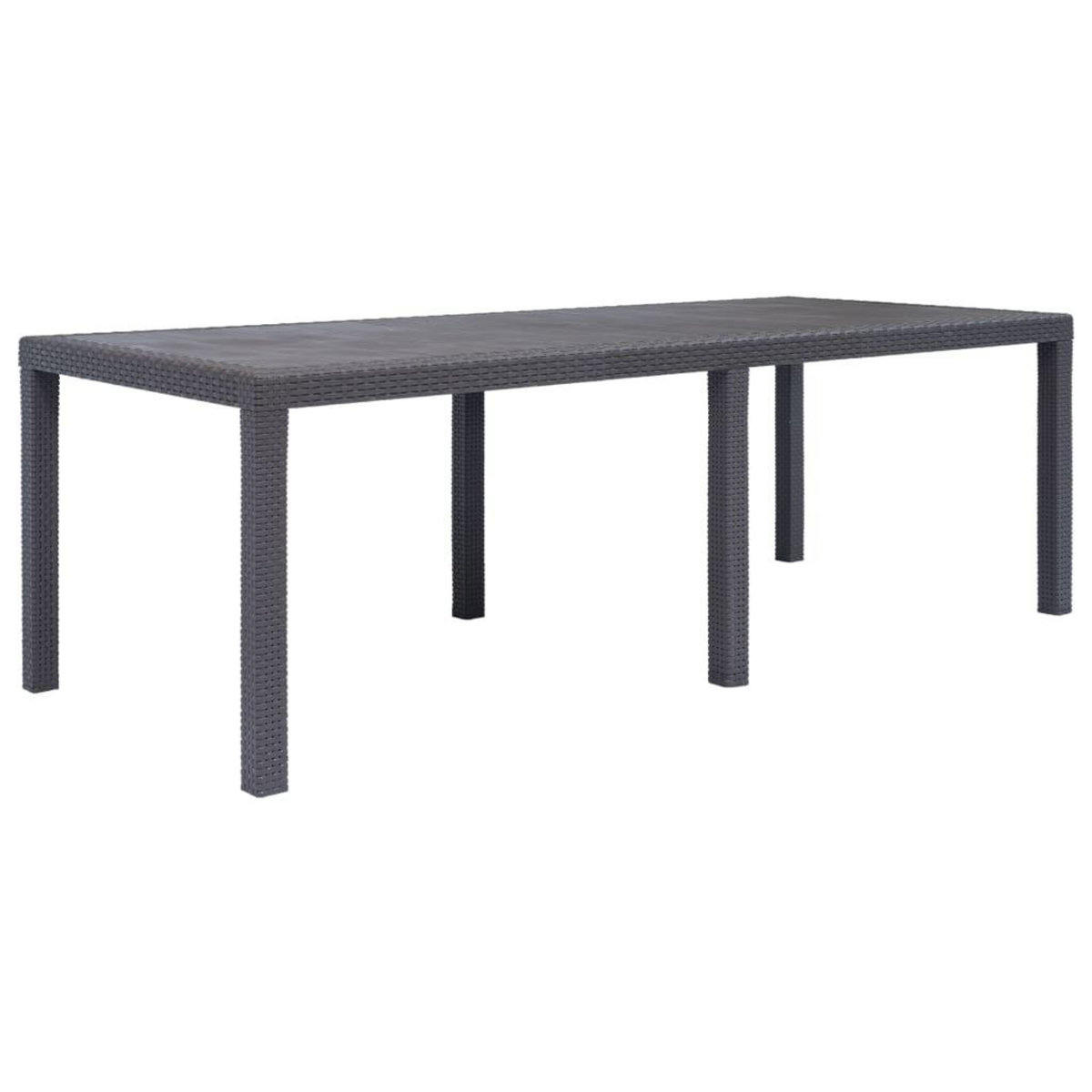 VIDAXL Table de jardin Marron 220x90x72 cm Plastique Aspect de rotin