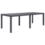 VIDAXL Table de jardin Marron 220x90x72 cm Plastique Aspect de rotin