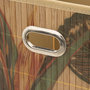 Voir la diapositive 2 : TOILINUX Lot de 6 Boîtes de rangement imprimé tropical en bambou et tissu Palawan - Marron et noir