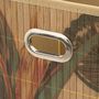 Voir la diapositive 2 : TOILINUX Lot de 6 Boîtes de rangement imprimé tropical en bambou et tissu Palawan - Marron et noir