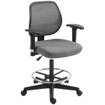 VINSETTO Chaise de bureau assise haute réglable accoudoirs réglables pivotante 360° tissu gris chiné