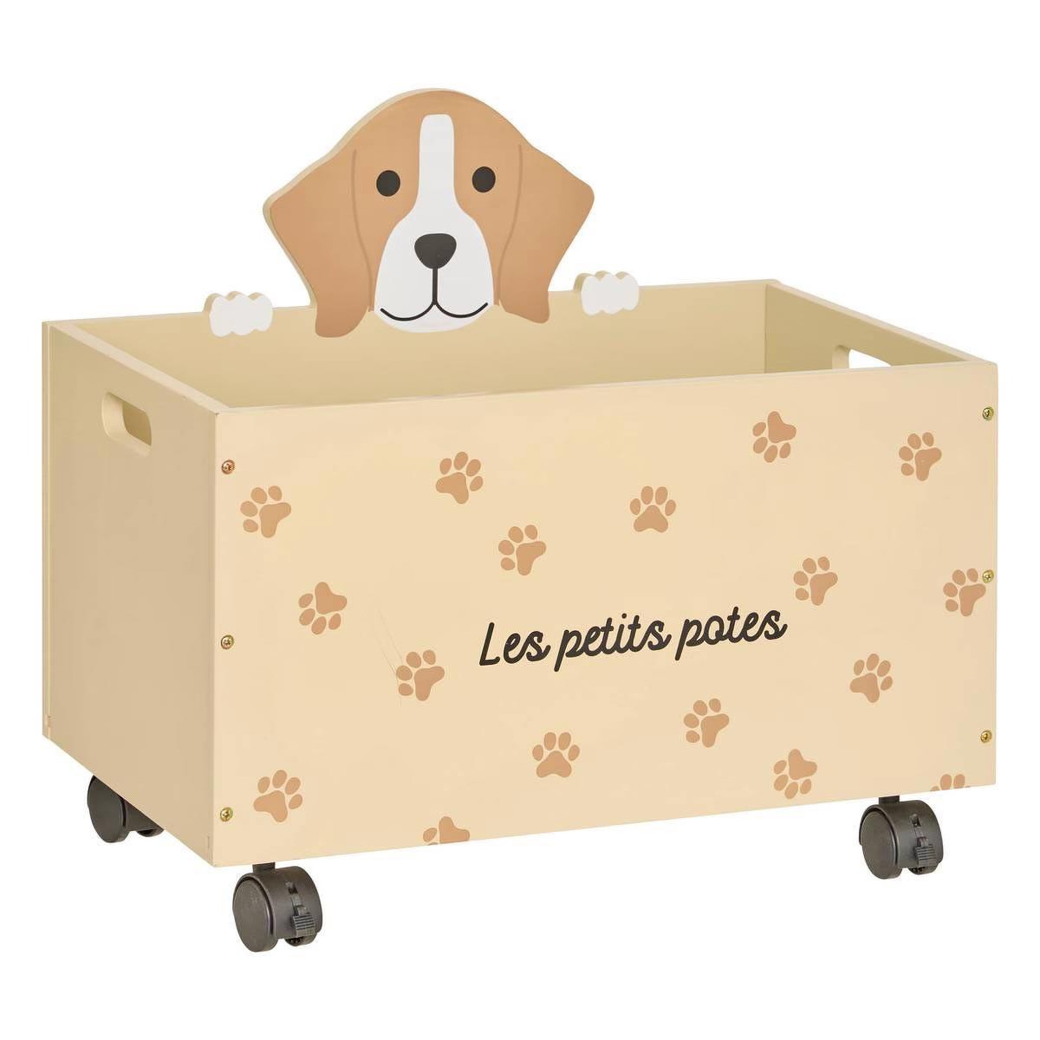 Voir la diapositive 1 : Atmosphera Kids Coffre à roulettes enfant  chien  48cm beige