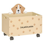 Atmosphera Kids Coffre à Roulettes Enfant  Chien  48cm Beige