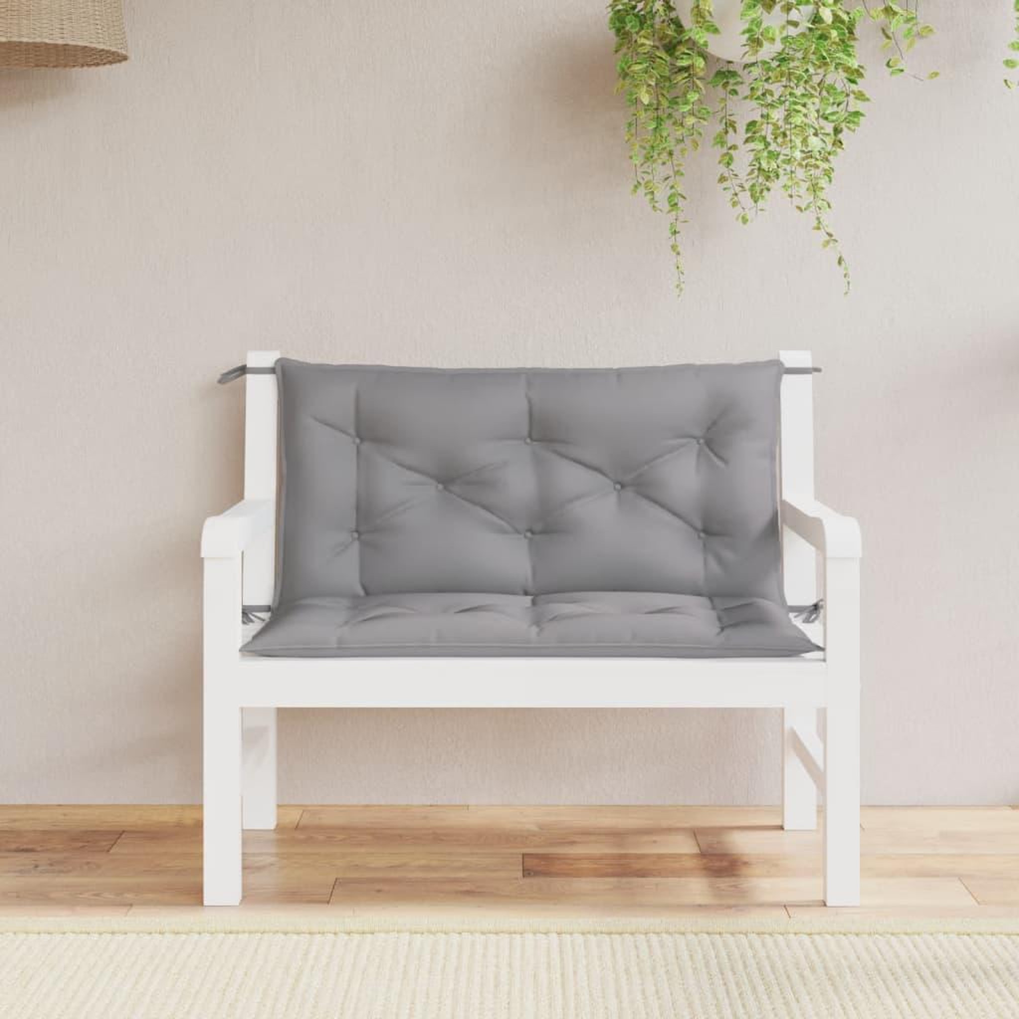 VIDAXL Coussins de banc jardin lot de 2 gris 100x50x7 cm tissu Oxford