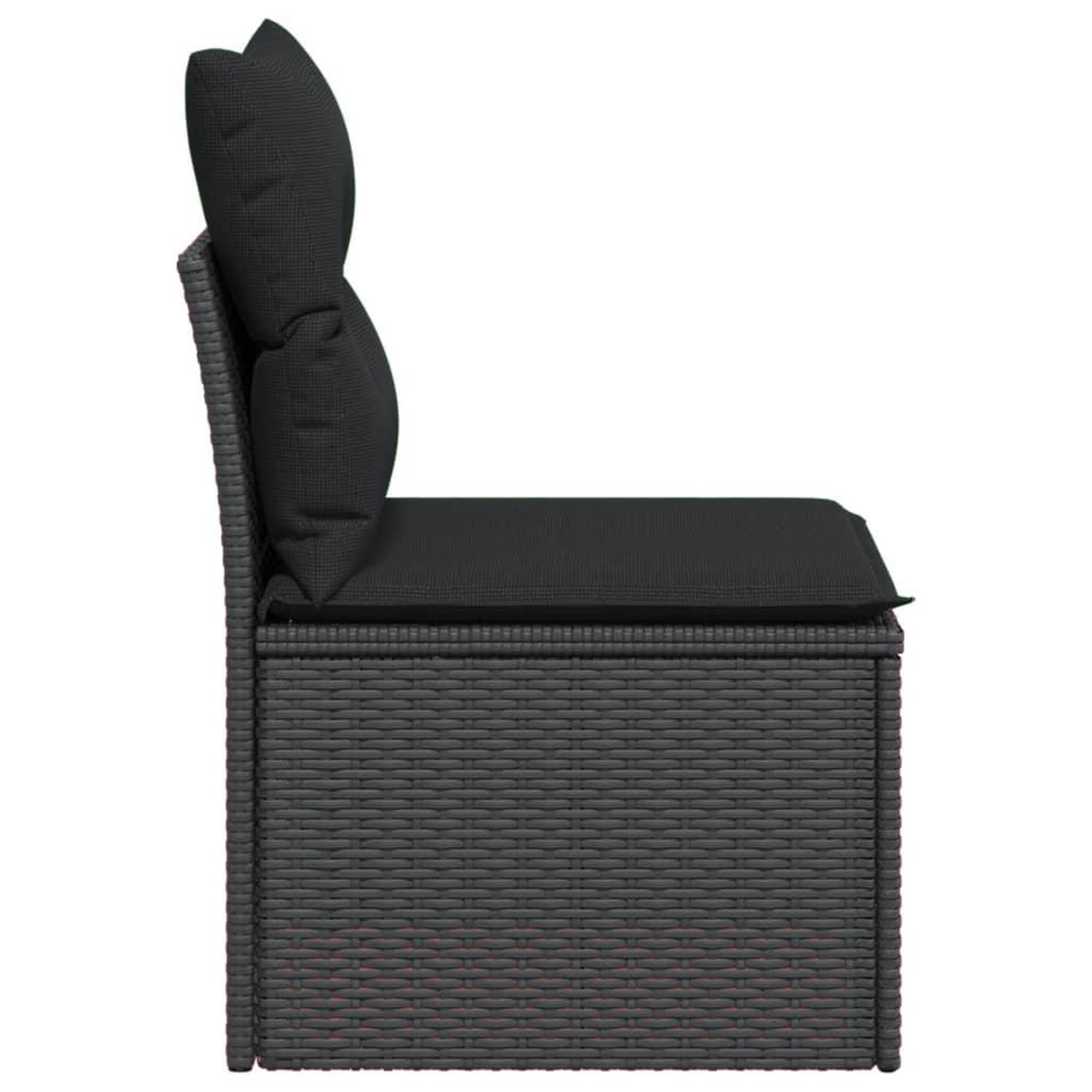Voir la diapositive 5 : VIDAXL Canape de jardin sans accoudoirs coussins noir resine tressee