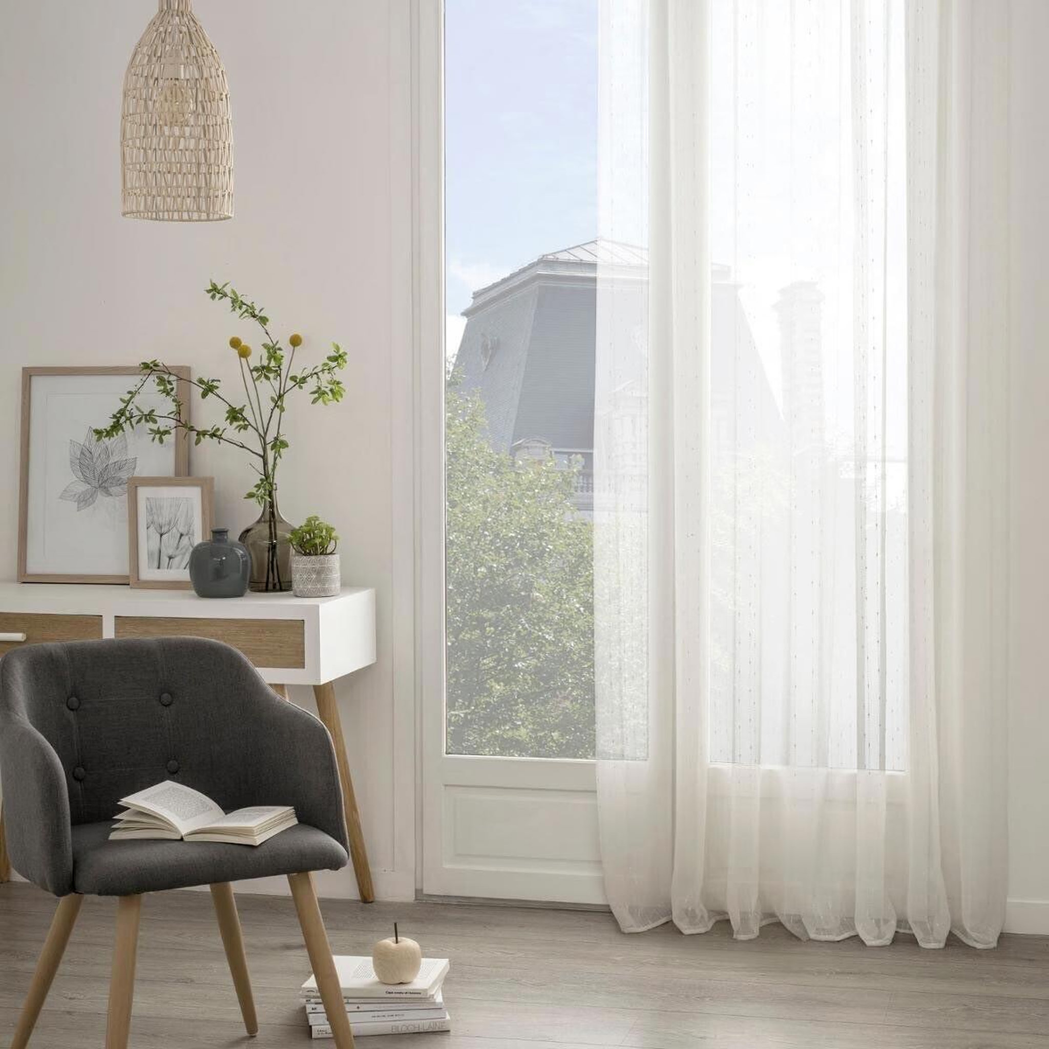 ATMOSPHERA Rideau voilage  anissa  140x240cm ivoire