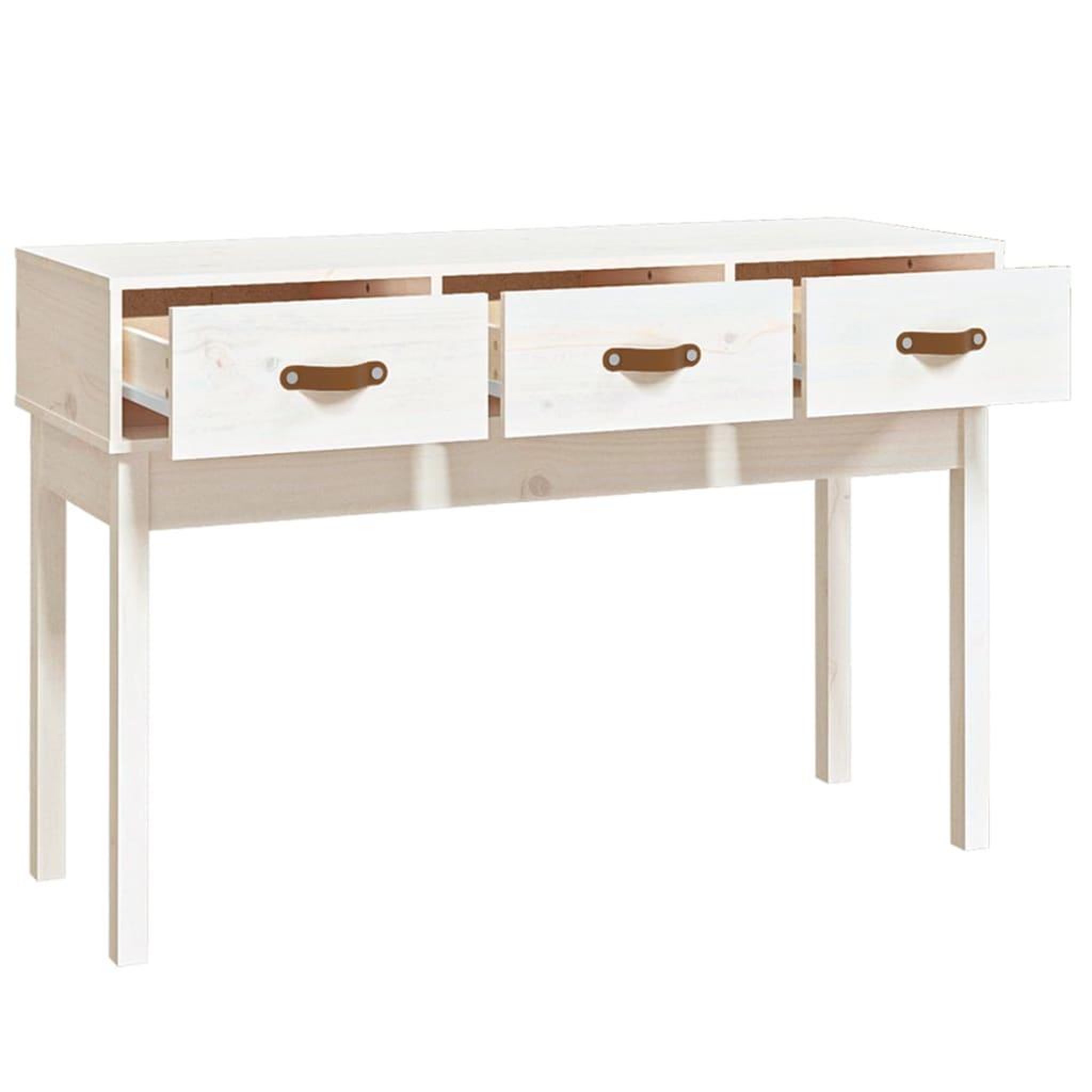 Voir la diapositive 4 : VIDAXL Table console Blanc 114x40x75 cm Bois massif de pin