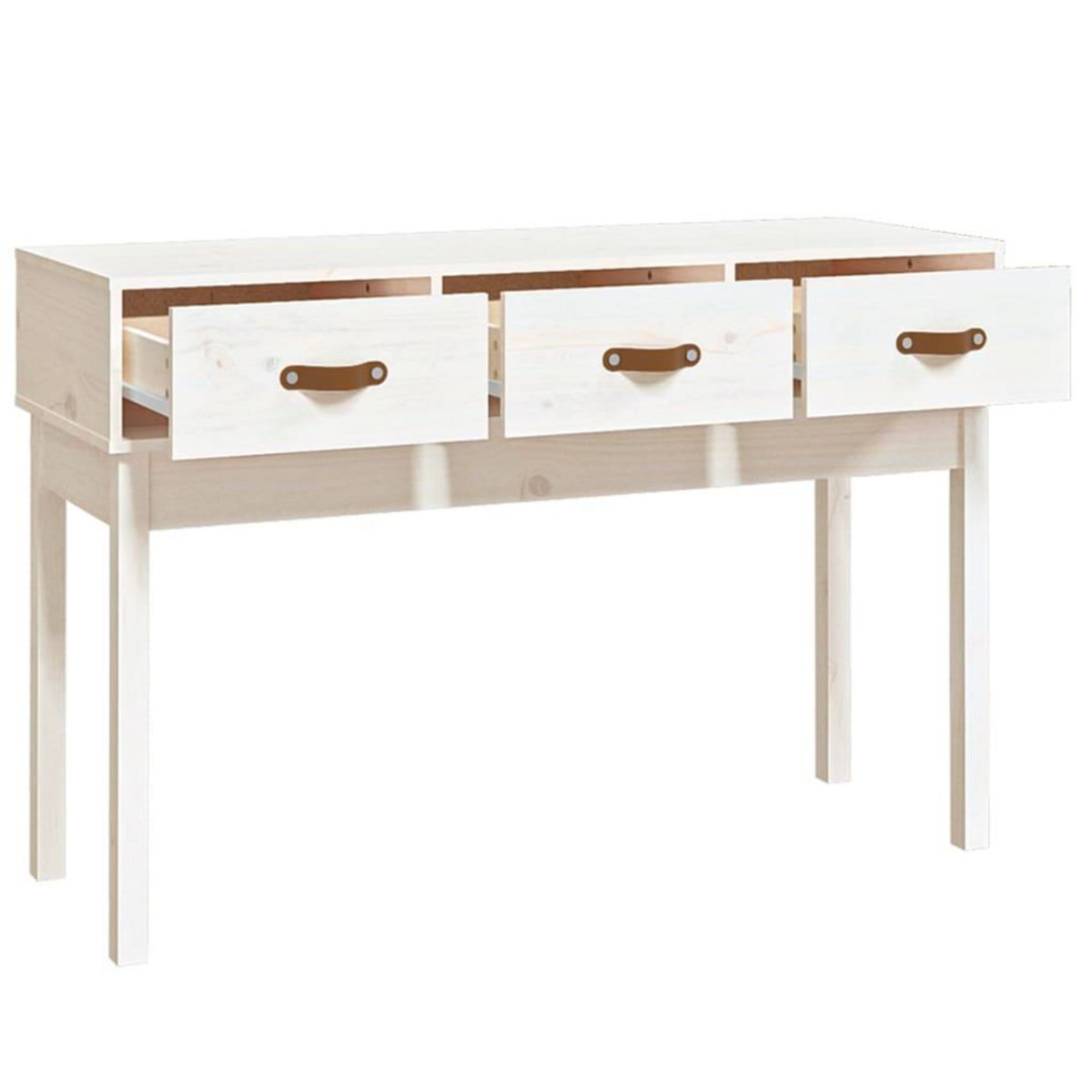 VIDAXL Table console Blanc 114x40x75 cm Bois massif de pin
