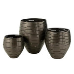 Paris Prix Lot de 3 Photophores en Métal  Wilburn  52cm Noir