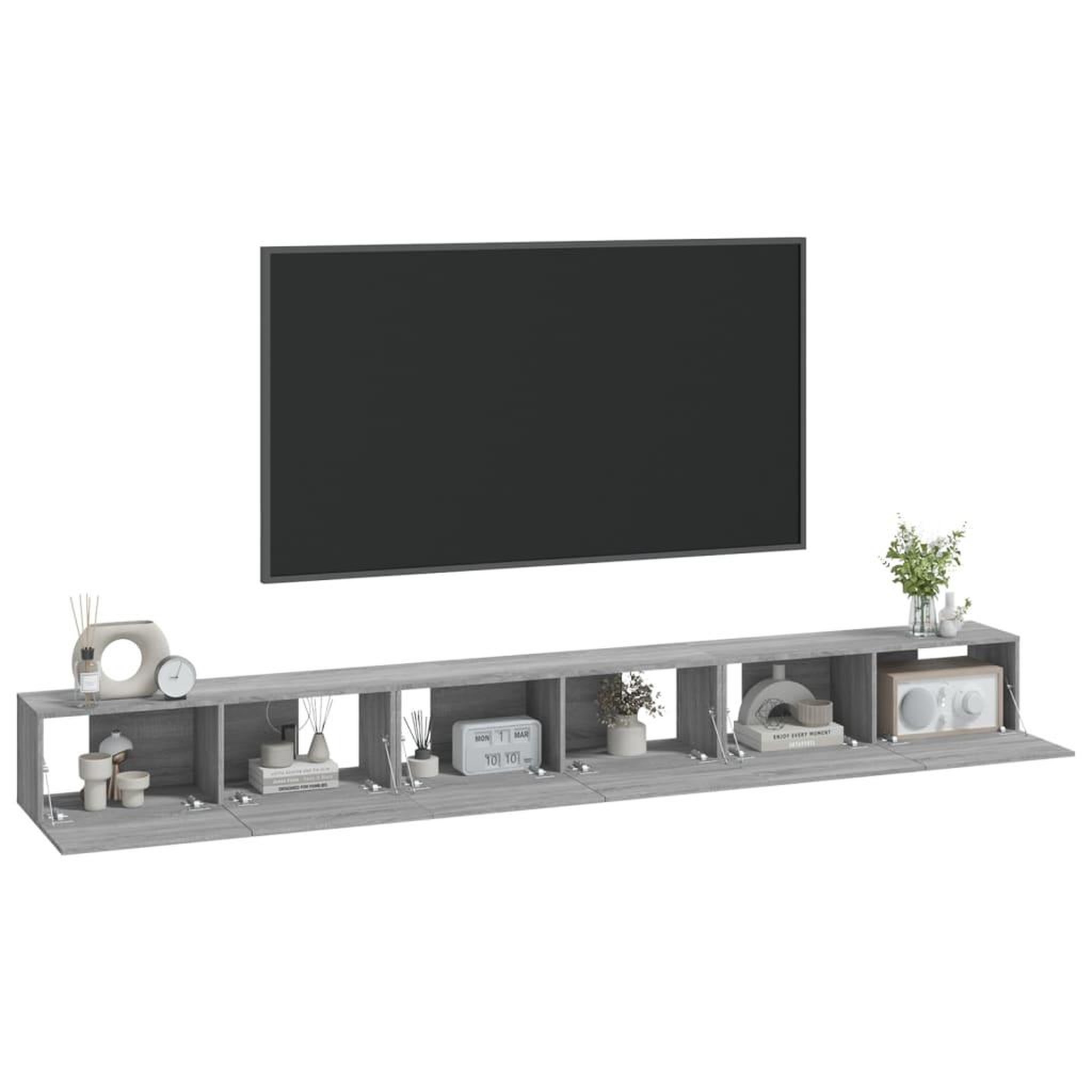 Voir la diapositive 3 : VIDAXL Ensemble de meubles TV 3 pcs Sonoma gris Bois d'ingenierie