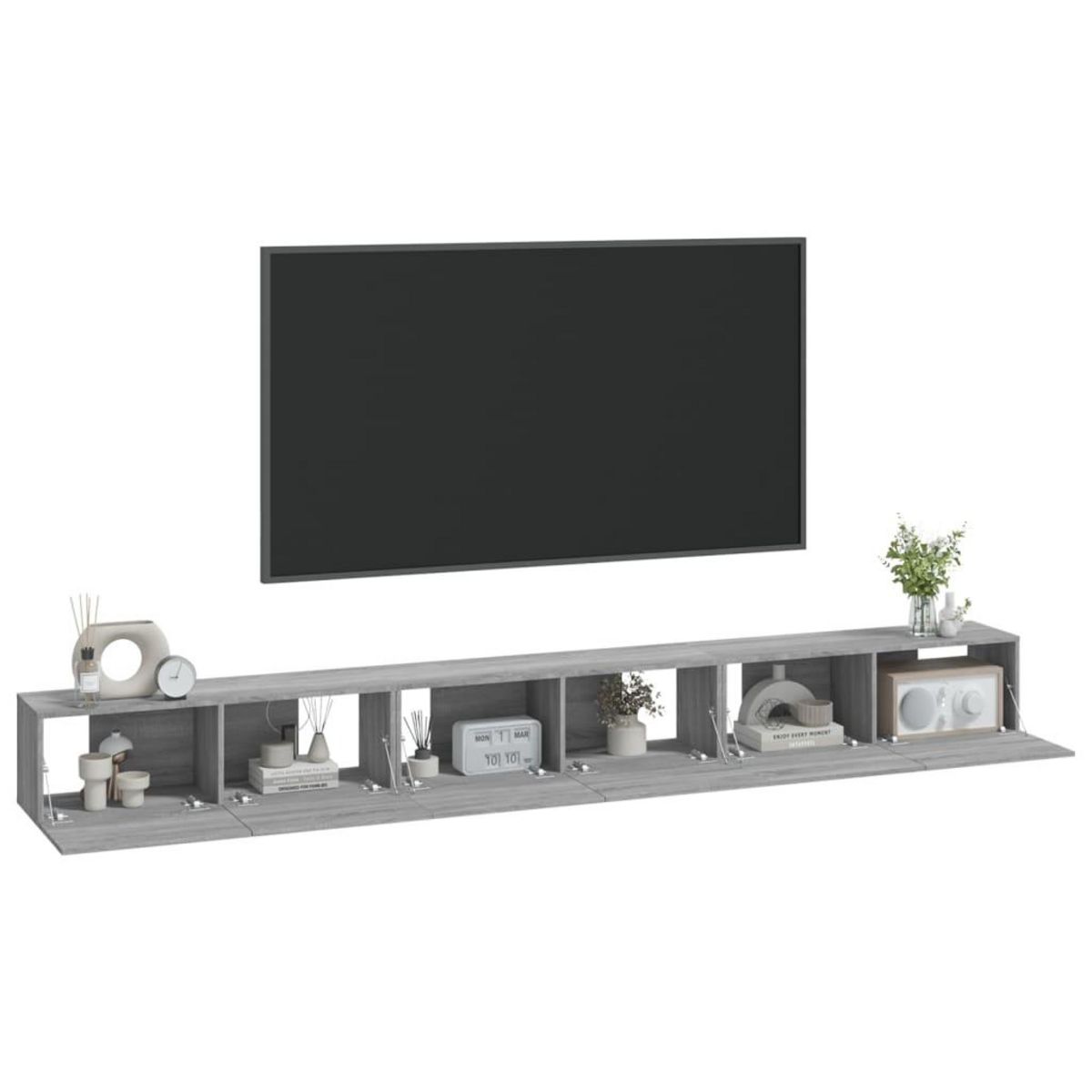 VIDAXL Ensemble de meubles TV 3 pcs Sonoma gris Bois d'ingenierie