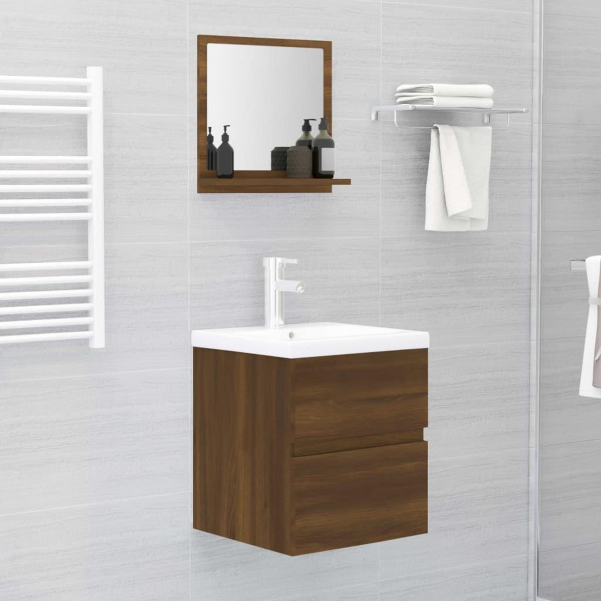 VIDAXL Miroir de bain Chene marron 40x10,5x37 cm Bois d'ingenierie