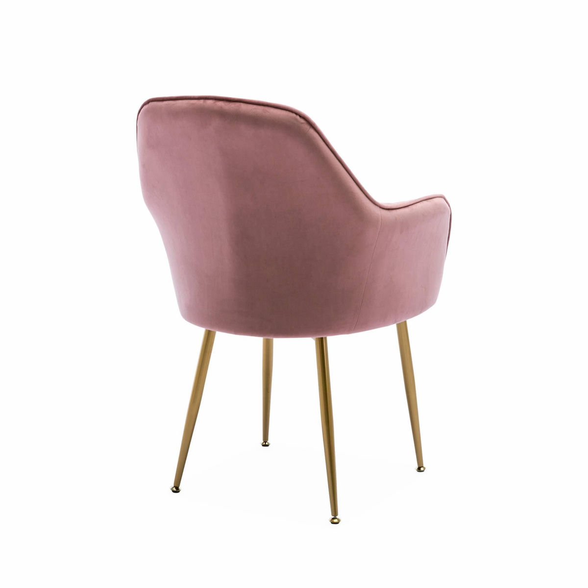 SWEEEK Fauteuil en velours vieux rose et pieds en métal doré. Shella L 58 x P 58 x H 85