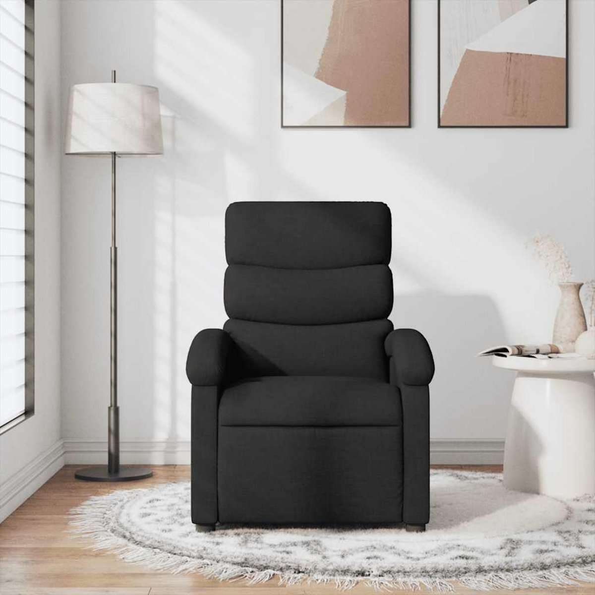 VIDAXL Fauteuil de massage inclinable Noir Tissu