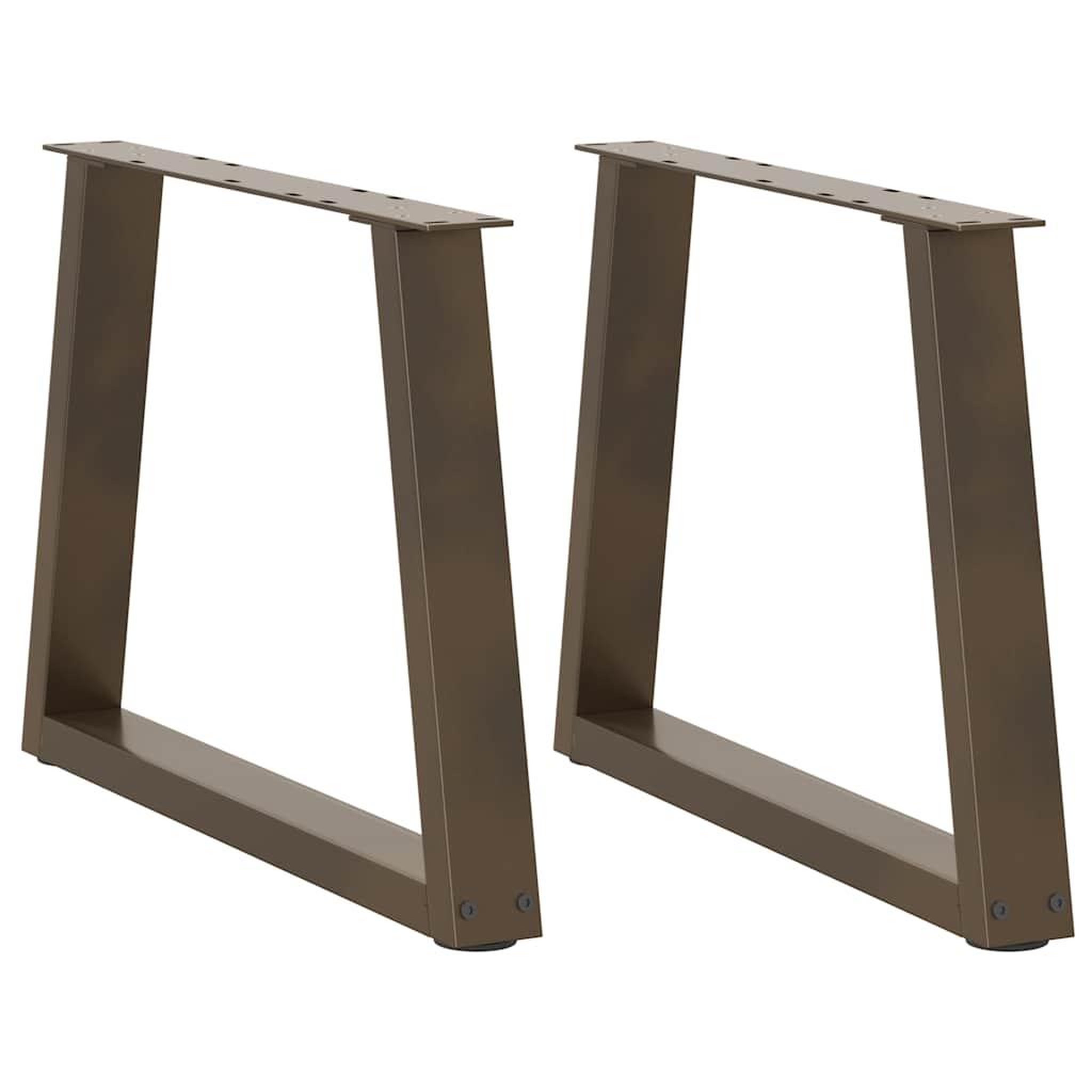 VIDAXL Pieds de table a manger en forme de V 2 pcs acier naturel acier