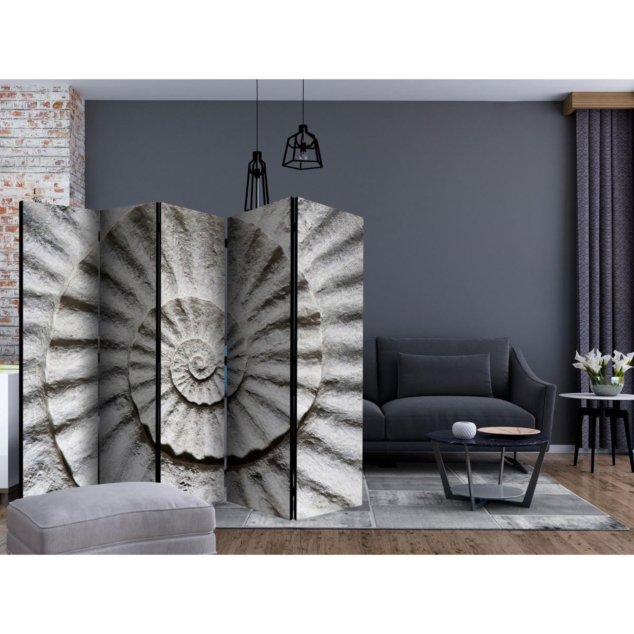 Voir la diapositive 2 : Paris Prix Paravent 5 volets  shell ii  172x225cm