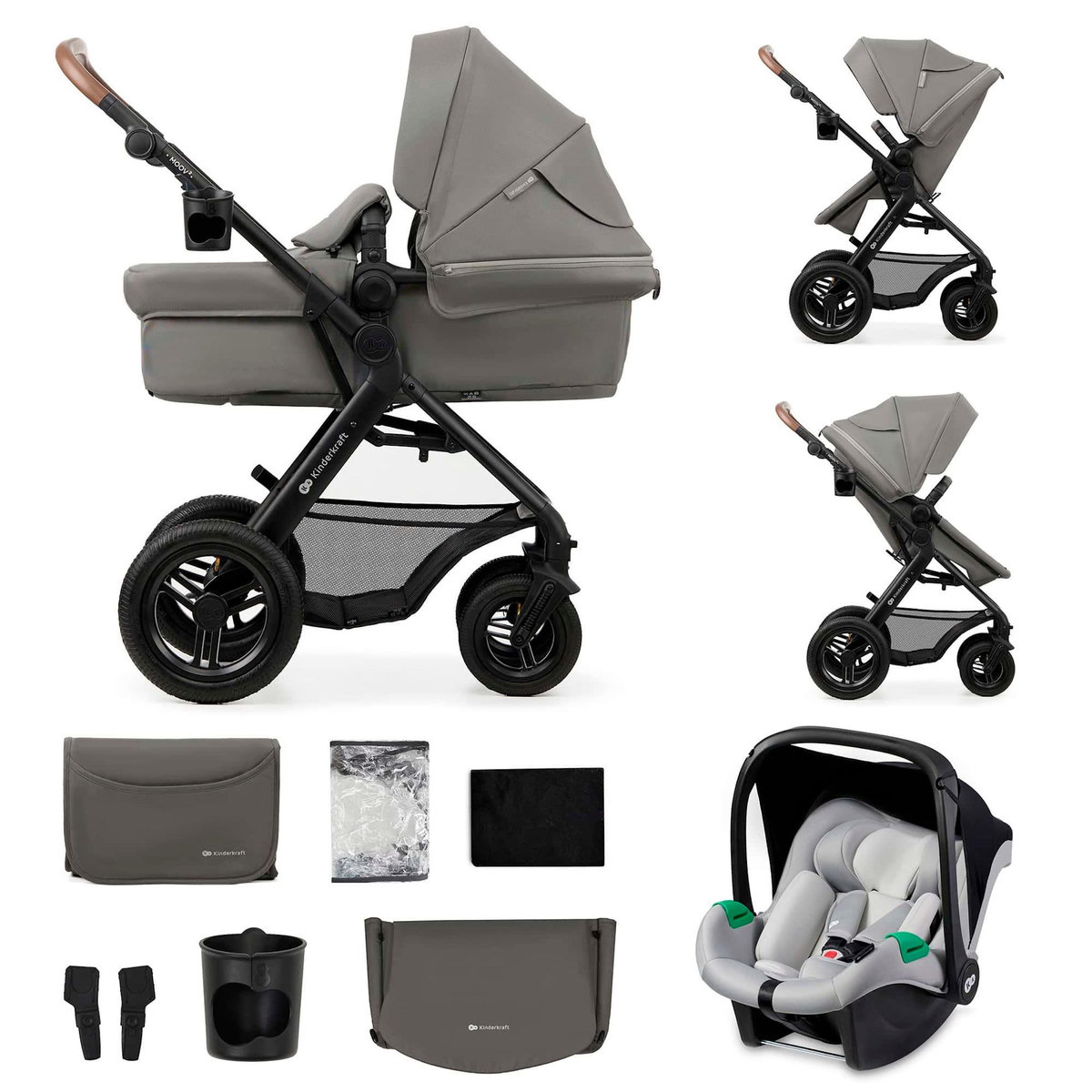 KINDERKRAFT Poussette trio moov 2 pratique et confortable