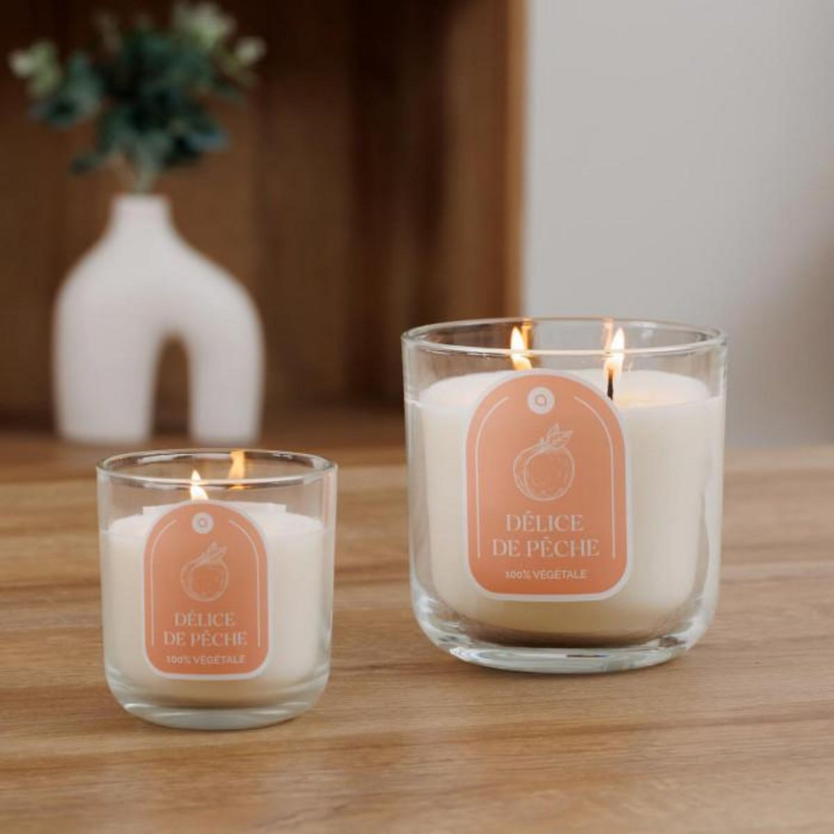 ATMOSPHERA Bougie Parfumée en Verre  Floa  350g Pêche