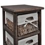 Voir la diapositive 2 : VIDAXL Etagere de rangement en bois 5 paniers en tissage Marron