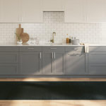 VIDAXL Tapis rectangulaire gris 100x300 cm bambou