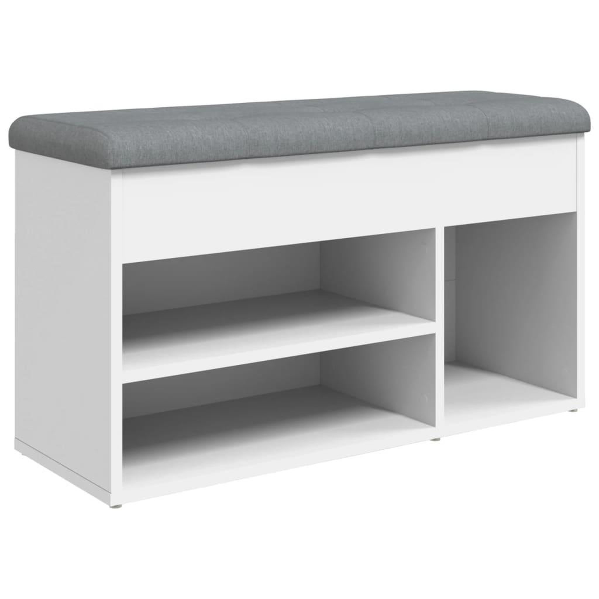 Voir la diapositive 2 : VIDAXL Banc a chaussures blanc 82x32x45,5 cm bois d'ingenierie