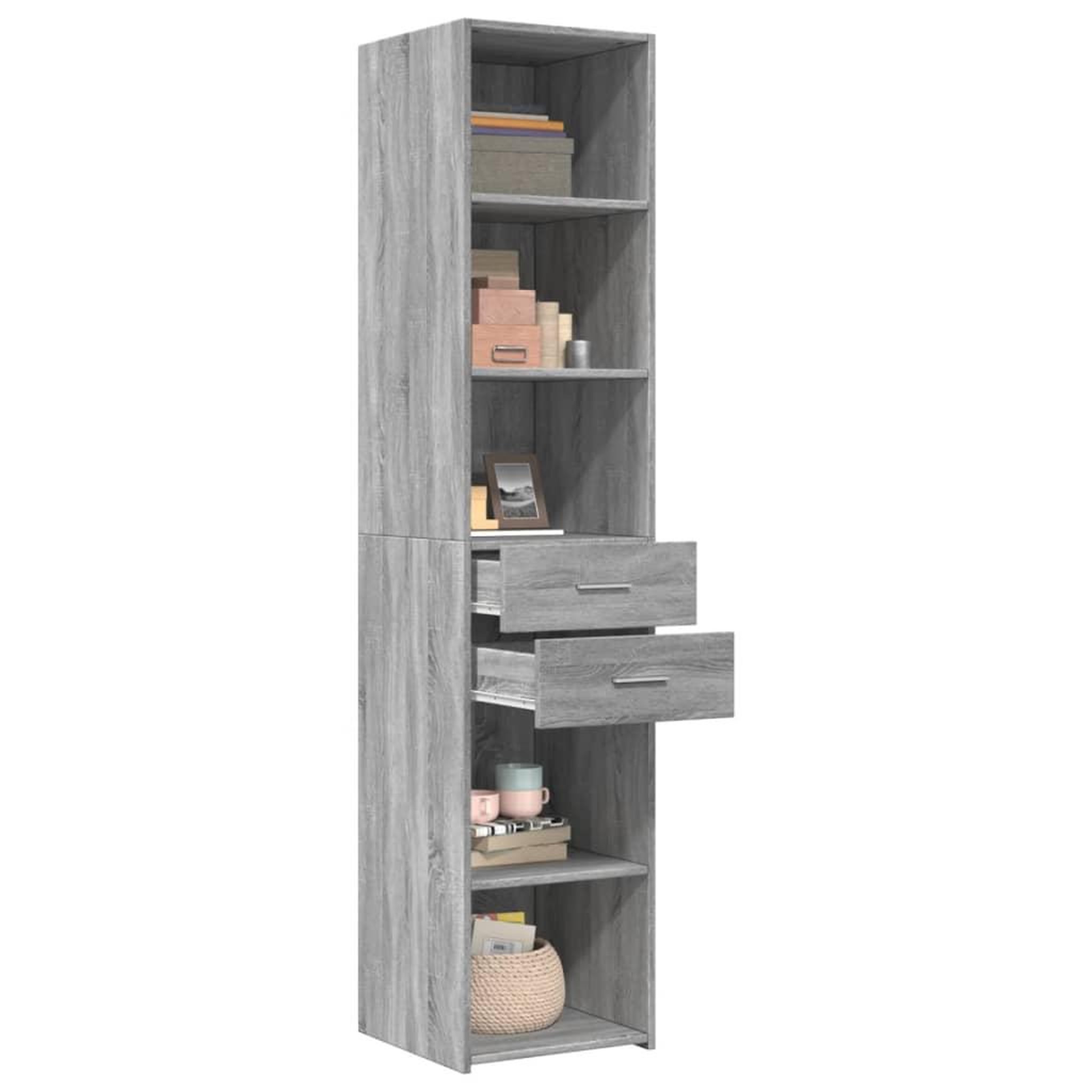 Voir la diapositive 3 : VIDAXL Buffet haut sonoma gris 40x42,5x185 cm bois d'ingenierie