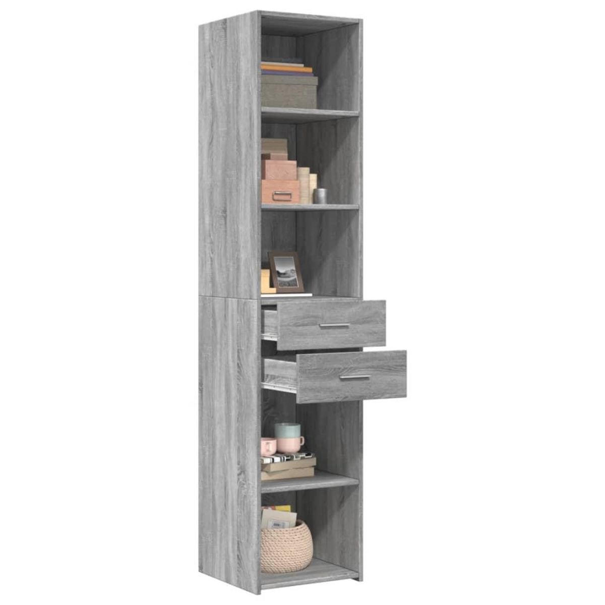VIDAXL Buffet haut sonoma gris 40x42,5x185 cm bois d'ingenierie