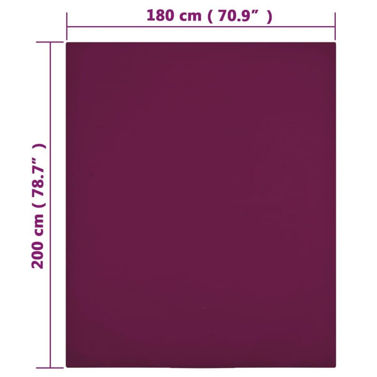 VIDAXL Drap-housse Jersey Bordeaux 180x200 cm Coton
