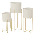 Paris Prix Lot de 3 Cache-Pots en Métal  Julius  58cm Blanc