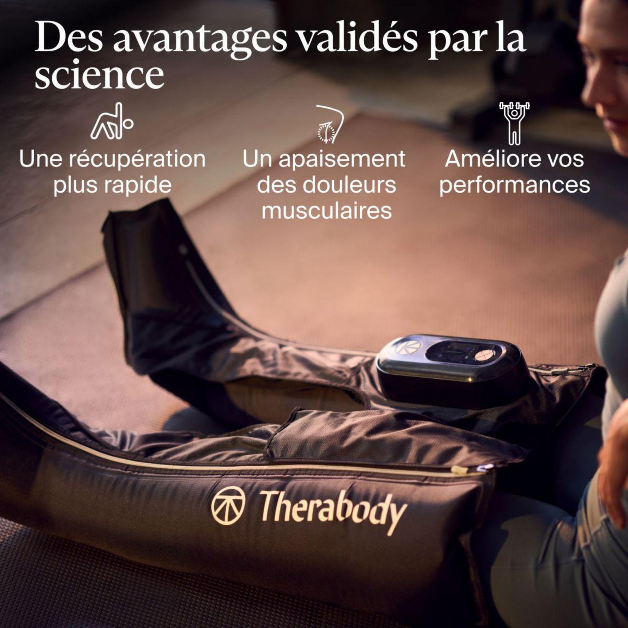 Voir la diapositive 5 : THERAGUN Bottes de pressothérapie de compression Jetboots Prime - M