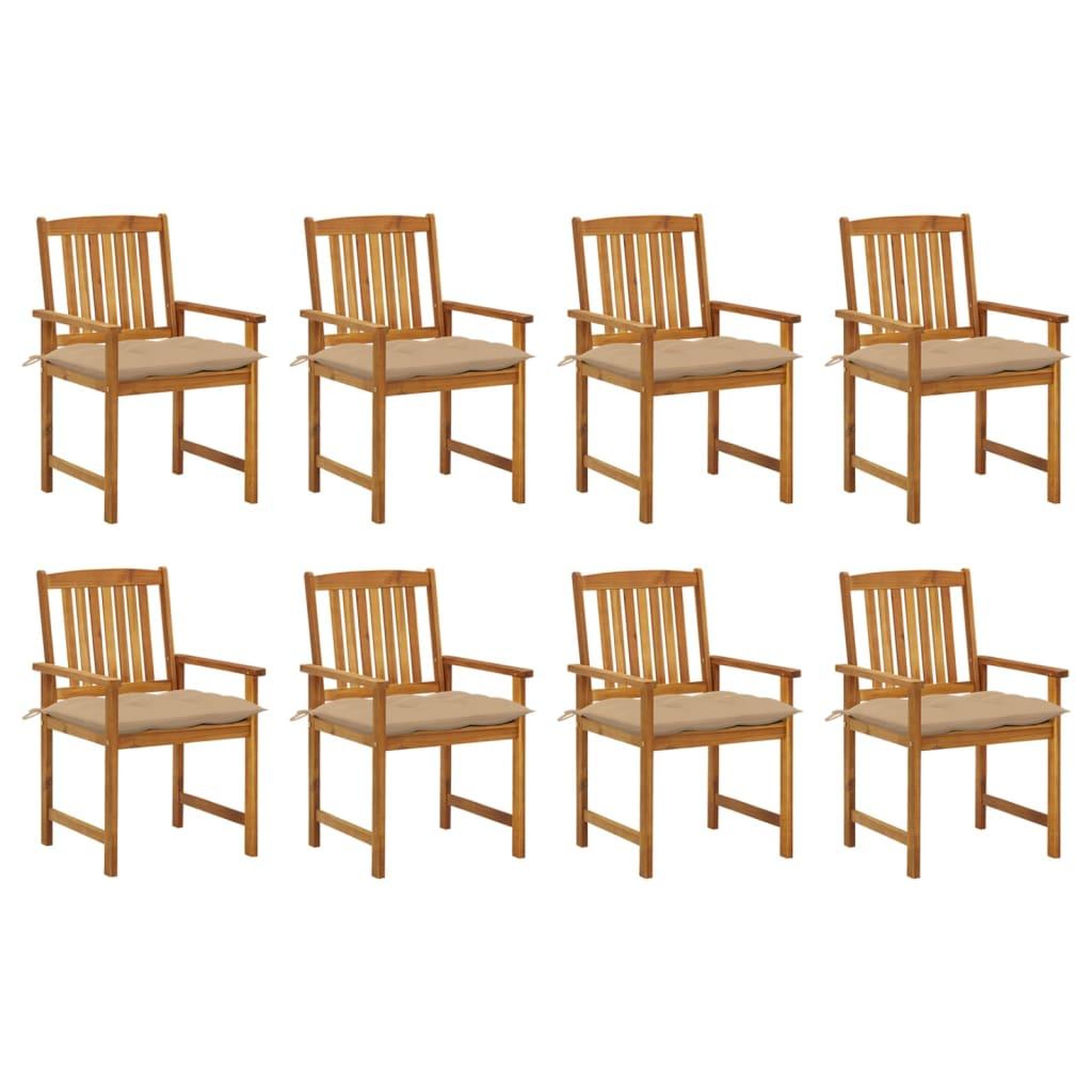 Voir la diapositive 1 : VIDAXL Chaises de jardin avec coussins lot de 8 Bois d'acacia solide