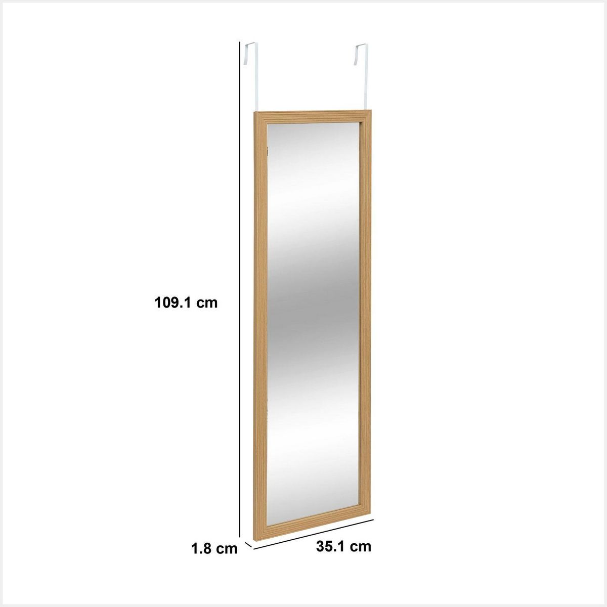 FIVE Miroir de porte à suspendre en bois TASSO - Beige